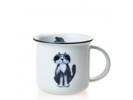 Hrnek Tina porcelánový plecháček 250 ml kočky