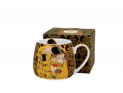 DG - Porcelánový hrnek barylka THE KISS BROWN od Gustava Klimta - 430 ml