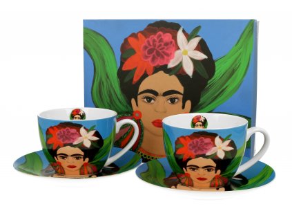DG - Porcelánové šálky s podšálky Frida Kahlo v dárkové krabičce - 2*250 ml