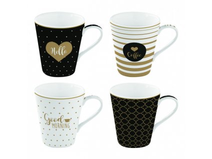 Easy Life - Sada porcelánových hrnků Good Morning - 4*300 ml