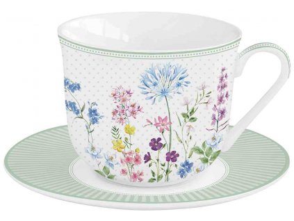 Easy Life - Porcelánový hrnek s podšálkem Floraison - 370 ml