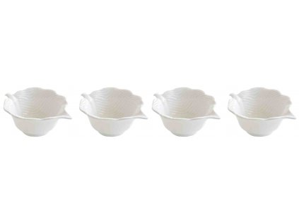 Easy Life - Porcelánové servírovací misky Tropical Leaves bílé v dárkové krabičce - 4 ks
