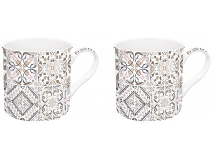 Easy Life - Porcelánové hrnky Casa Decor Grey v dárkové krabičce - 300 ml