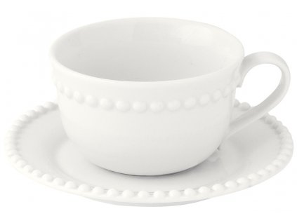 Easy Life - Porcelánový šálek a podšálek Tiffany White na kávu, espresso - 110 ml