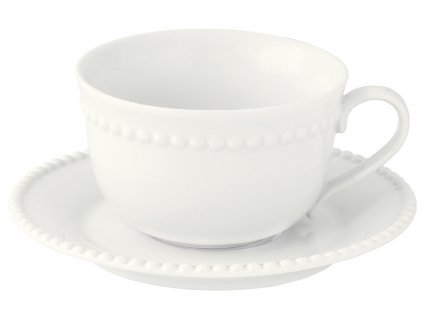 Easy Life - Porcelánový šálek a podšálek Tiffany White - 250 ml