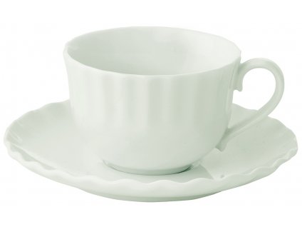 Easy Life - Porcelánový šálek a podšálek Onde White na kávu, espresso - 110 ml