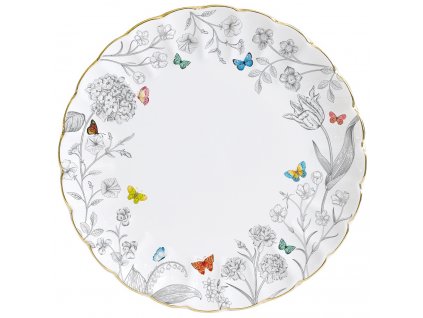 Easy Life - Porcelánový jídelní talíř Fleurs Et Papillons v dárkové krabičce - 26 cm