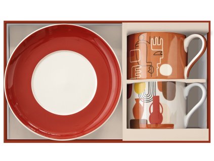 Easy Life - Porcelánové šálky a podšálky Terracotta v dárkové krabičce 2 ks - 240 ml