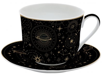 Porcelánový hrnek s podšálkem Celestial na váš oblíbený čaj. Snídaňový hrnek na čaj je zabalen v krásné dárkové krabičce. Objem 400 ml. Tento produkt je od značky Easy Life.