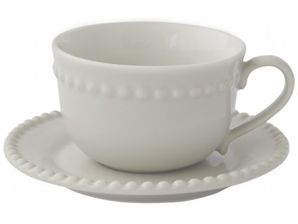 Easy Life - Porcelánový šálek a podšálek Tiffany Grey na kávu, espresso - 110 ml