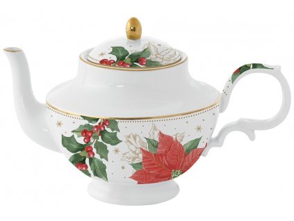 Easy Life - Porcelánová konev Poinsettia & Berries, vánoční hvězda v dárkové krabičce - 800 ml