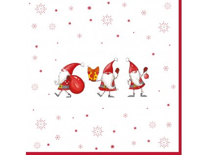 Easy Life - Papírový ubrousek Christmas Gnomes 20 ks - 33*33 cm