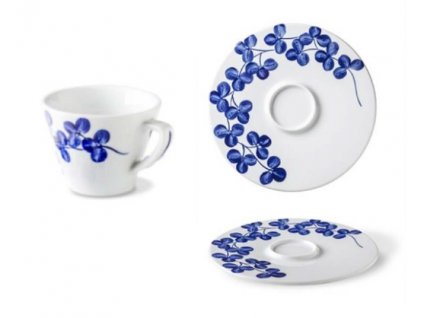 Porcelánový šálek s podšálkem Indigo na espresso, ruční malba - 80 mlindigo