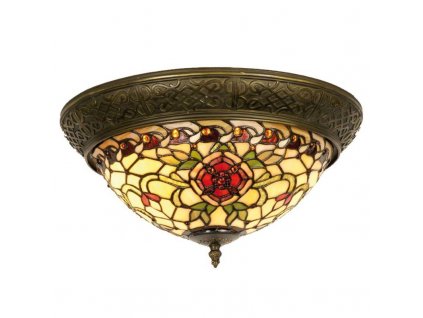 Stropní lampa Tiffany ROSE Clayre & Eef 5LL-5356 - Ø 38*19 cm E14/max 2*40W