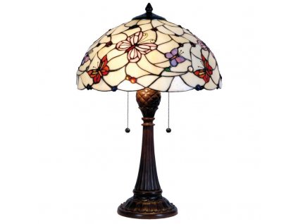 Stolní lampa Tiffany BUTTERFLY PARADISE Clayre & Eef 5LL-5365 - Ø 41*60 cm E27/max 2*60W