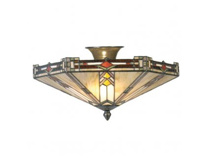 Stropní lampa Tiffany OLD NEW YORK Clayre & Eef 5LL-5420 - Ø 40*23 cm E14/max 2*40W