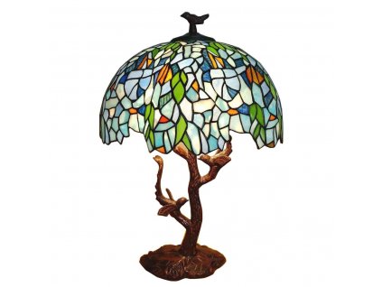 Stolní lampa Tiffany FLOWERS Clayre & Eef 5LL-6115 - Ø 42*49 cm E27/max 2*60W