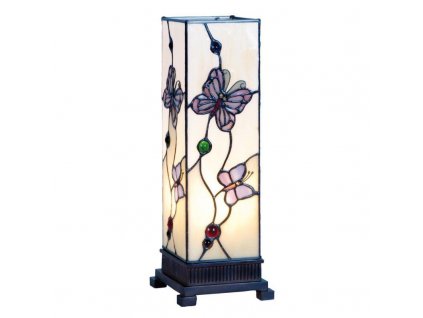 Stolní lampa Tiffany BUTTERFLY PARADISE Clayre & Eef 5LL-9301 - 12*12*35 cm E14/max 1*25W
