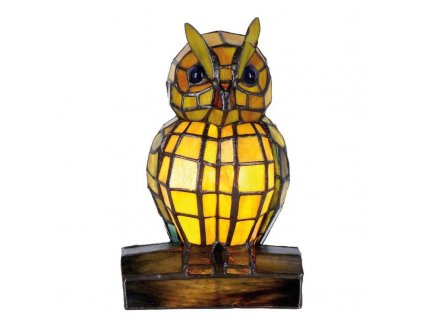 Dekorativní stolní lampa Tiffany OWL Clayre & Eef 5LL-9328 - 15*12*22 cm E14/max 1*40W