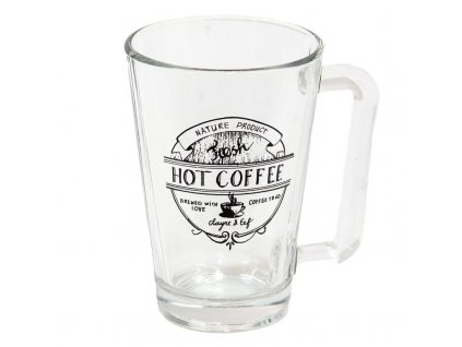 Skleněný hrníček HOT COFFEE Clayre & Eef 6GL4253 - 11*8*12 cm / 250 ml