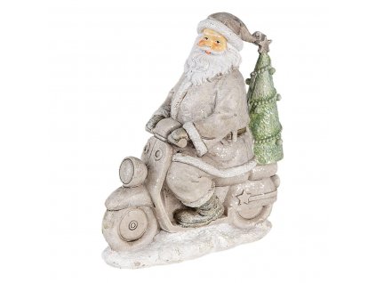 Dekorativní figurka Santy na motorce Clayre & Eef 6PR4725 - 12*6*14 cm
