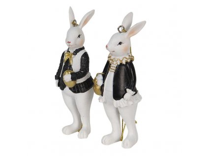 Dekorativní figurka králičího kluka a holky Clayre & Eef 6PR4784 - 4*4*10 / 4*4*10 cm