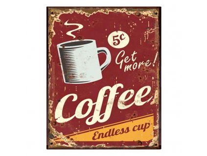 Plechová cedule COFFEE Clayre & Eef 6Y5095 - 25*1*33 cm