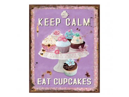 Plechová cedule CUPCAKES Clayre & Eef 6Y5097 - 20*1*25 cm