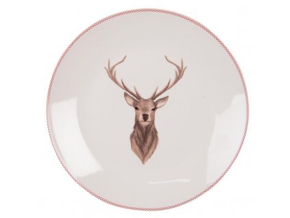 Porcelánový dezertní talíř COSY LODGE Clayre & Eef COLDP - Ø 20*2 cm