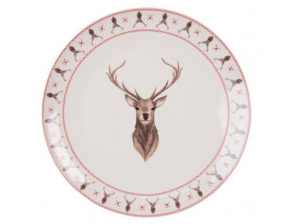 Porcelánový jídelní talíř COSY LODGE Clayre & Eef COLFP - Ø 26*2 cm