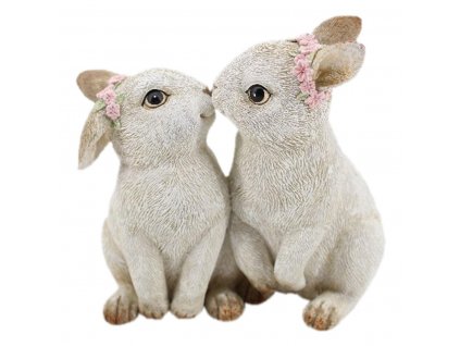 Dekorativní figurka dvou zamilovaných králíčků Clayre & Eef 6PR2341 - 10*6*10 cm