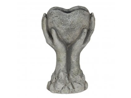 Cementový květináč HEART Clayre & Eef 6TE0318S - 16*10*26 cm