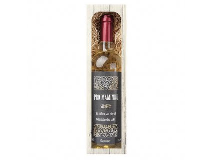 Bohemia Gifts Dárkové bílé víno 0,75 l pro maminku - Chardonnay