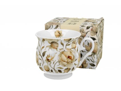 DG - Porcelánový retro hrnek ENGLISH ROSES WHITE v dárkové krabičce - 500 ml