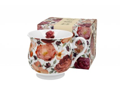 DG - Porcelánový retro hrnek SPRING ROSES WHITE v dárkové krabičce - 500 ml