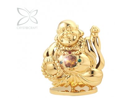 Buddha 9,5 cm - barevné křišťály