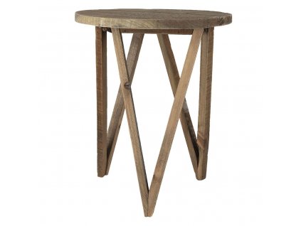 Dřevěná stolička na rostliny Clayre & Eef 6H2101 Ø 30*36 cm