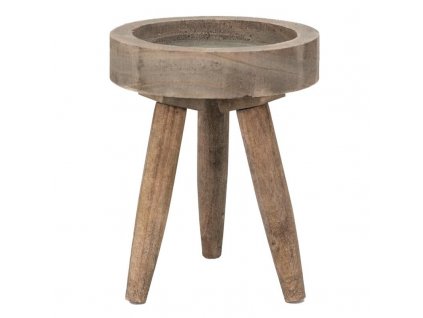 Dřevěná stolička na rostliny Clayre & Eef 6H2212 Ø 16*20 cm