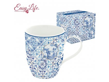Easy Life - Porcelánový hrnek Indigo v dárkové krabičce - 350 ml