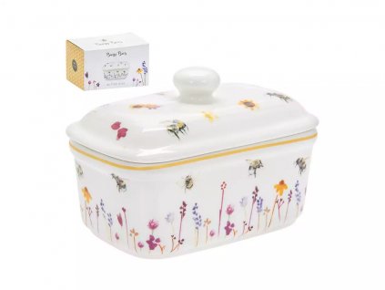 Leonardo - Porcelánová máslenka Busy Bees na 250 g máslo - 17*10*11 cm