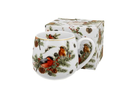 DG - Vánoční hrnek barylka CHRISTMAS BIRDS v dárkovém balení - 430 ml