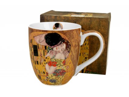 DG - Porcelánový hrnek jumbo XXL THE KISS Classic inspired by Gustav Klimt v dárkové krabičce - 1 litr