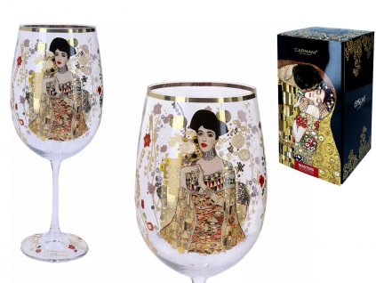 Obří číše na víno 640 ml Gustav Klimt "Adele Bloch"