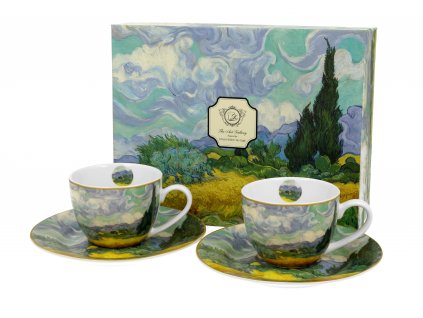 DG - Porcelánové šálky s podšálky V. van Gogh, WHEAT FIELD 2 ks - 110 ml