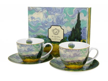 DG - Porcelánové šálky s podšálky V. van Gogh, WHEAT FIELD 2 ks - 280 ml