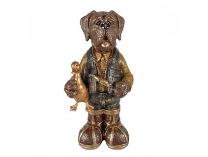 Dekorativní figurka psa s kachničkou Clayre & Eef 6PR3882 16x14x34 cm