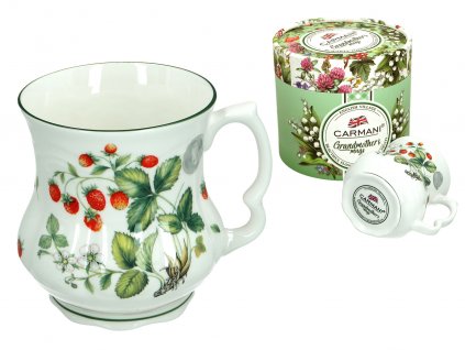 Babiččin porcelánový hrnek Angreš a jahoda CARMANI - 400 ml