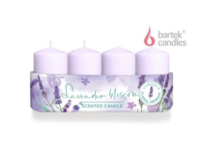 Svíčka Lavender válec s vůní sada/4ks- 40x70 mm