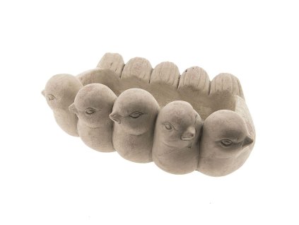 Clayre & Eef - Terakotový květináč "Ptáčci" - 31*19*11 cm