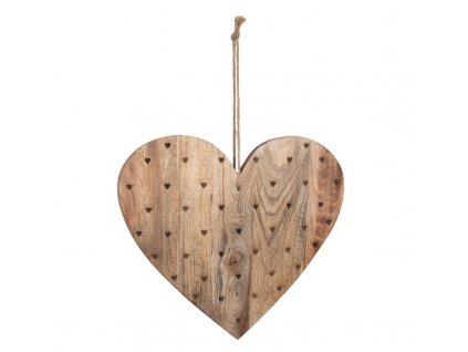 Dekorativní dřevěné prkénko HEART Clayre & Eef 6H2302 38x40x2 cm